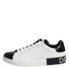 White Black Leather Portofino Sneaker Shoes - Image 6