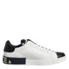 White Black Leather Portofino Sneaker Shoes - Image 7