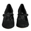 Black Mary Jane Taormina Lace Pumps Shoes - Image 2