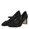 Black Mary Jane Taormina Lace Pumps Shoes - Image 4