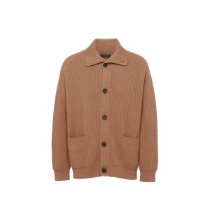 Ribbed Knit Cashmere Cardigan