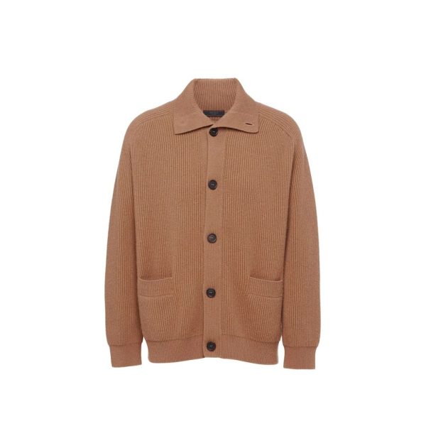 Ribbed Knit Cashmere Cardigan