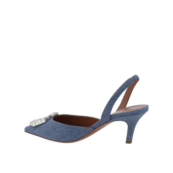 Camelia Sling 60 Printed Denim Pumps - Image 3