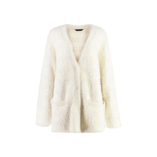 Wool Blend Jacquard Cardigan