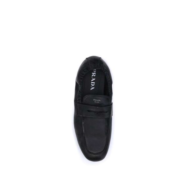Antiqued leather Shuffle Loafers - Image 4