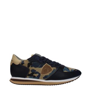 Blue Leather Sneakers
