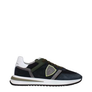 Blue Leather Sneakers