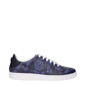 Blue Leather Sneakers