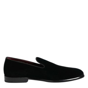 Black Velvet Loafers Formal Men Dress Shoes
