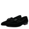 Black Velvet Loafers Formal Men Dress Shoes - Image 4