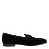Black Velvet Loafers Formal Men Dress Shoes - Image 7