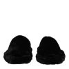 Black Faux Fur Flats Men Sandals Shoes - Image 2