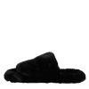 Black Faux Fur Flats Men Sandals Shoes - Image 6