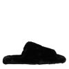 Black Faux Fur Flats Men Sandals Shoes - Image 7