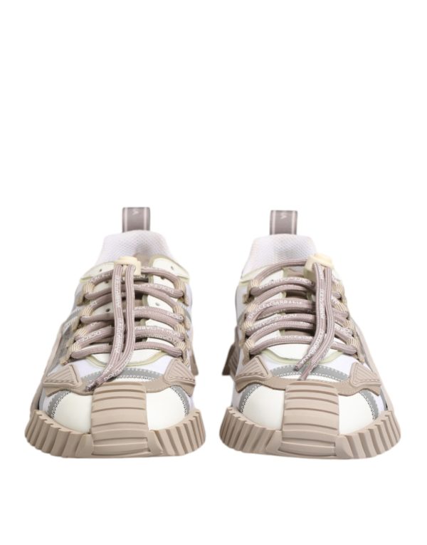 White Beige Leather Low Top NS1 Sneakers Shoes - Image 2