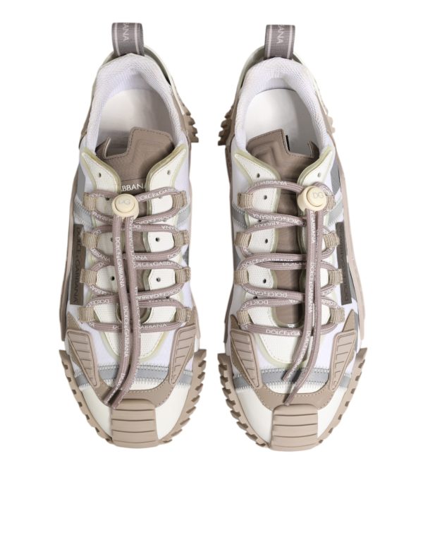 White Beige Leather Low Top NS1 Sneakers Shoes - Image 3