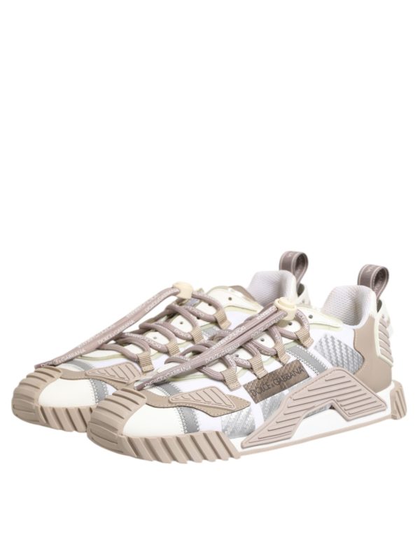 White Beige Leather Low Top NS1 Sneakers Shoes - Image 4