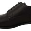 Black Lace Up Leather Men Formal Derby Shoes - Image 4