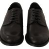 Black Lace Up Leather Men Formal Derby Shoes - Image 7
