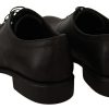 Black Lace Up Leather Men Formal Derby Shoes - Image 8