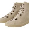 White Leather Lace Up Mens Boots - Image 4