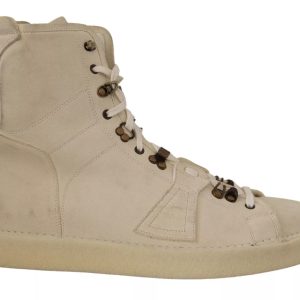 White Leather Lace Up Mens Boots