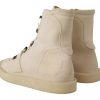 White Leather Lace Up Mens Boots - Image 2