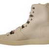 White Leather Lace Up Mens Boots - Image 7
