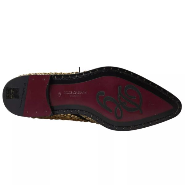 Black Gold Embellished Derby Shoes - Image 4