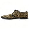 Black Gold Embellished Derby Shoes - Image 5