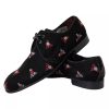 Black Floral Velvet Formal Dress - Image 3